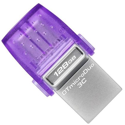Флеш пам'ять USB Kingston DataTraveler MicroDuo 3С 128GB USB 3.2 Gen1 + Type-C Silver (DTDUO3CG3/128GB)