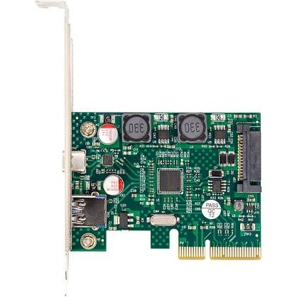 Плата розширення Frime PCI-E to USB3.2 Gen2 TYPE-A+C (1+1 порты) ASM3142 (ECF-PCIEtoUSB011.LP)