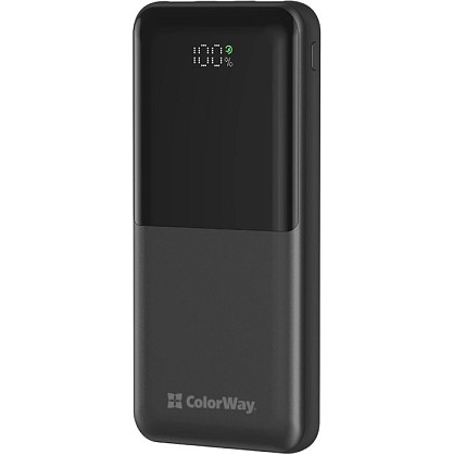 УМБ (Power Bank) ColorWay 10000mAh LCD (USB QC3.0 + USB-C PD22.5W) Black (CW-PB100LPB3BK-PDD)