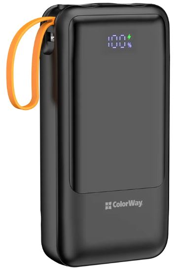 УМБ (Power Bank) ColorWay 20 000 mAh PowerHub (USB QC4.0 + USB-C PD22.5W) Black (CW-PB200LP07BK)