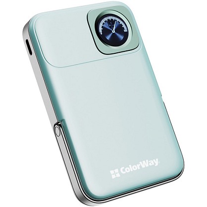 УМБ (Power Bank) ColorWay 10000mAh 15W MagSafe & Watch Wireless Aquamarine (CW-PB100LPA2MT-WPDD)