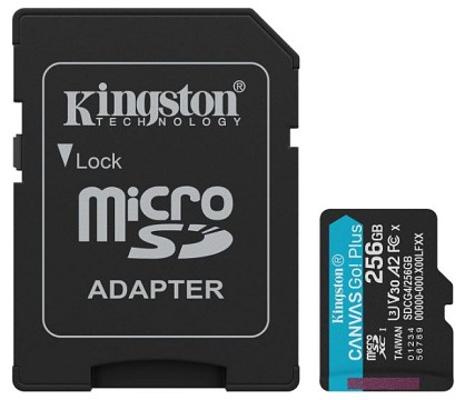 Карта пам'яті Kingston microSDXC 256GB UHS-I U3 V30 + SD-адаптер (SDCG4/256GB)