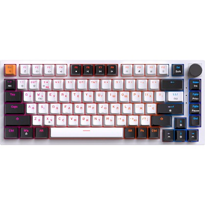 Клавіатура дротова GamePro MK160W Hot-Swap Red Swich RGB USB UA White (MK160W)