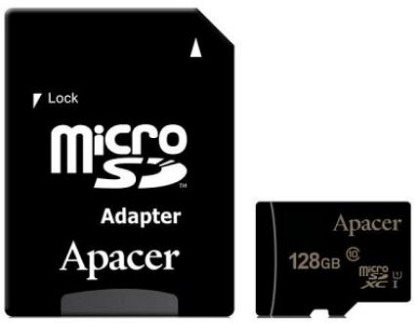 Карта пам'яті Apacer microSDXC 128GB Class 10 UHS-I (AP128GMCSX10U5-R) + SD адаптер