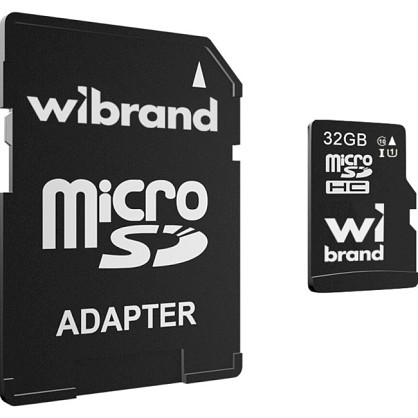 Карта пам'яті Wibrand MicroSDXC 32GB Class 10 UHS-I (WICDHU1/32GB-A) + SD адаптер