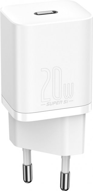 Зарядний пристрій Baseus Super Super Silicone PD Charger 20W (1Type-C) White (CCSUP-B02)