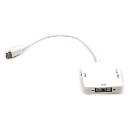 Адаптер PowerPlant mini DisplayPort (Thunderbolt) - DisplayPort, HDMI, DVI 0.2 м White (CA911097)