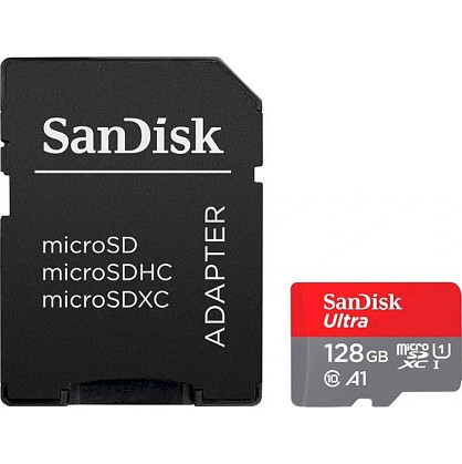 Карта пам'яті SanDisk microSDXC Ultra 128GB Class 10 UHS-I A1 + SD-adapter (SDSQUAB-128G-GN6MA)