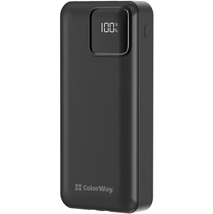 УМБ (Power Bank) ColorWay 20000mAh Optimal Power (USB QC3.0 + USB-C PD22.5W) Black (CW-PB200LPB5BK-PDD)
