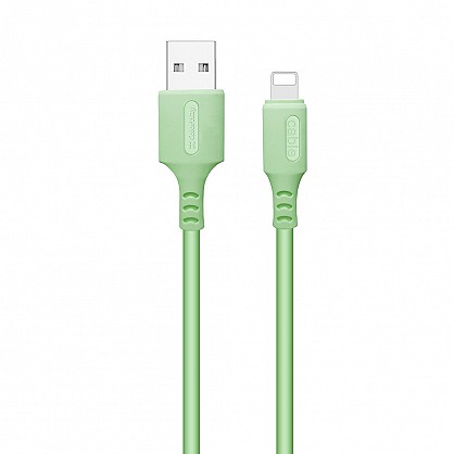 Кабель ColorWay USB-Lightning, soft silicone, 2.4А, 1м, Green