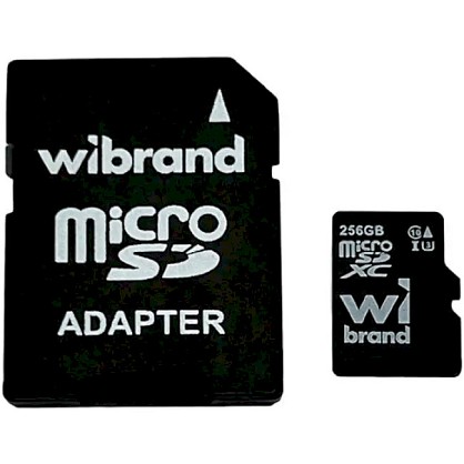 Карта пам'яті Wibrand microSDXC 256GB Class 10 UHS-I U3 + SD адаптер (WICDHU3/256GB-A)