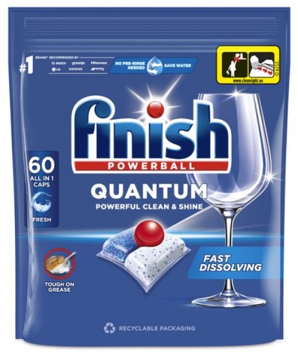 Капсули для посудомийних машин FINISH Quantum All in 1 60 шт(5908252004881/15908252004888/4002448144595)