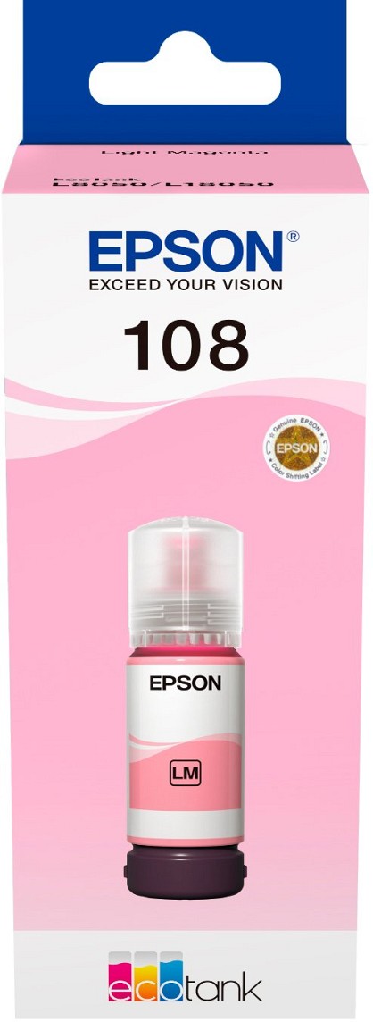 Чорнило Epson 108 EcoTank L8050/L18050 light magenta (C13T09C64A)