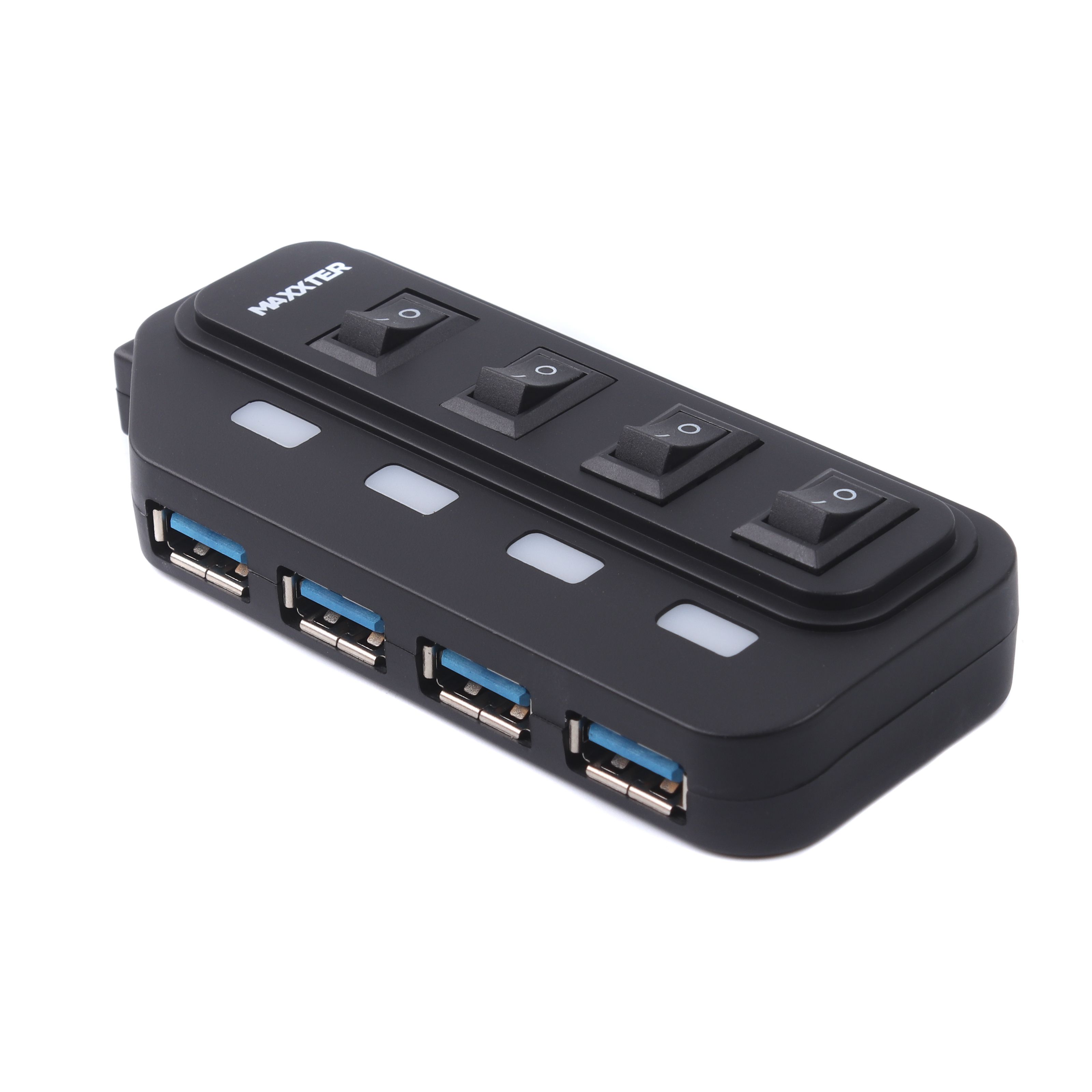 USB концентратор Grand-X Travel GH-409, 1хUSB3.0+3хUSB2.0, Black