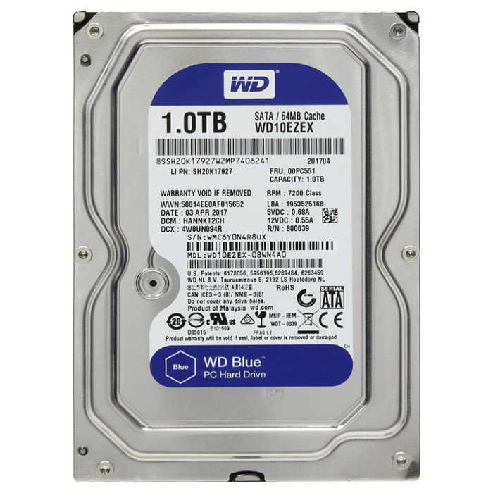 Жорсткий диск Western Digital Blue 7200rpm 64MB (WD10EZEX) SATA